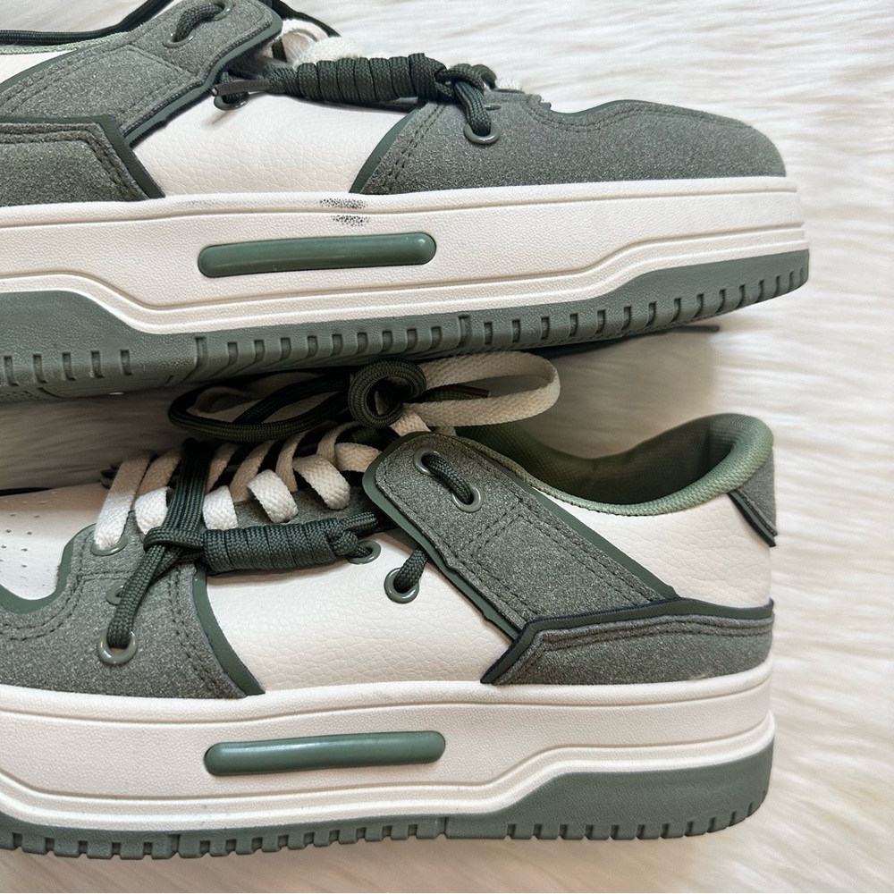 Nanamacs Belovely Green and White Platform Retro Sneakers Size 10 - Picture 13 of 16